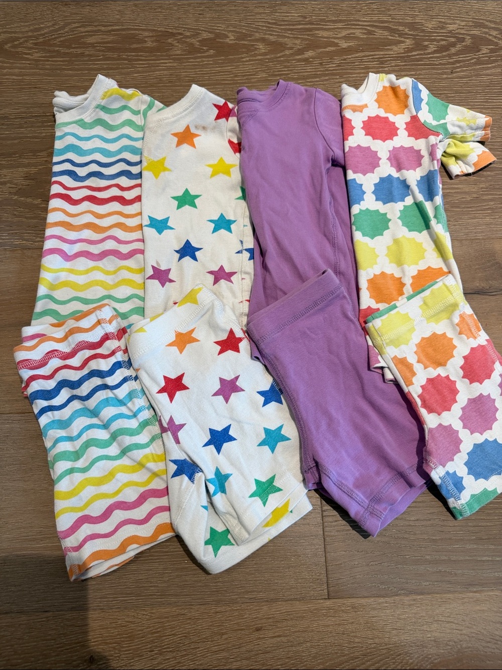 Primary Kids Rainbow & Purple Pajama Set - Multicolor / Purple Organic Cotton